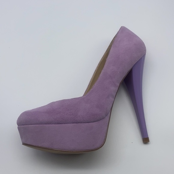 Aldo - Bright Soft Lavender Suede Rounded Toe High Heel Size 36 - Picture 12 of 15